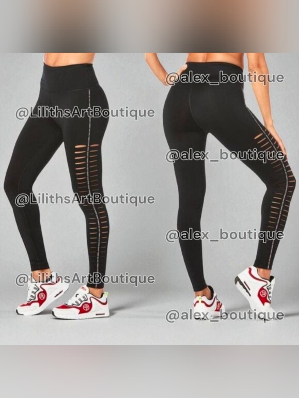 Zumba Lovers High Waisted Slashed Ankle Leggings Bold Black Size S (E052)
